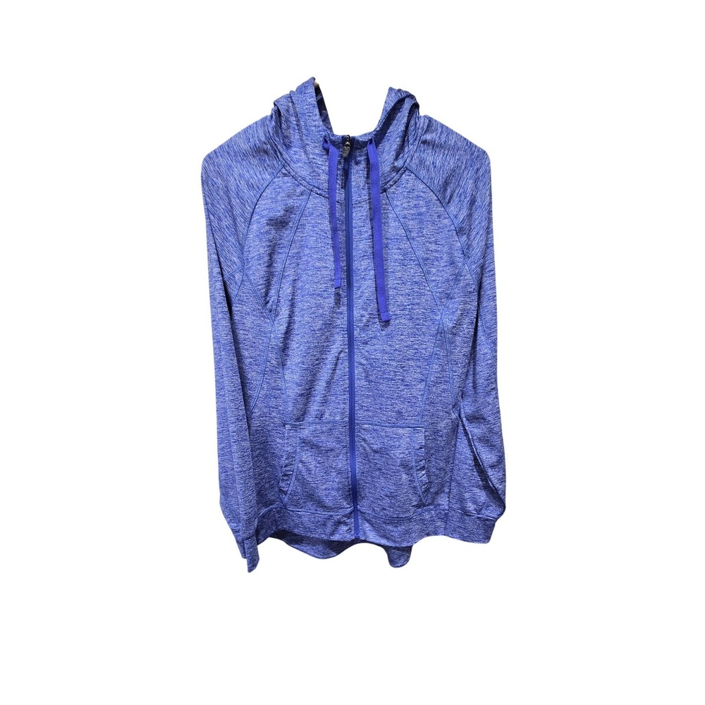 C9 by Champion Duo Dry Hoodie Women XL Blue Heathered Full Zip Thumbholes